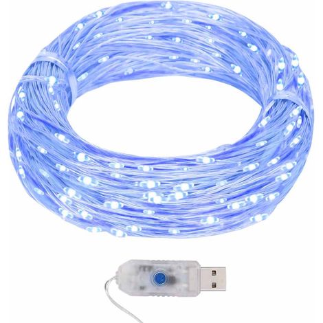 Guirlande Lumineuse Micro LED 40 m 400 LED Bleu USB 8 Modes Fil de Cuivre Intérieur Extérieur - PANGIVO (1/5)