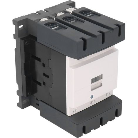 Contacteur triphasé à courant alternatif, boîtier en polycarbonate, contacts argentés, bobine en cuivre, haute conductivité, pour applications industrielles, 380 V CA. (1/5)