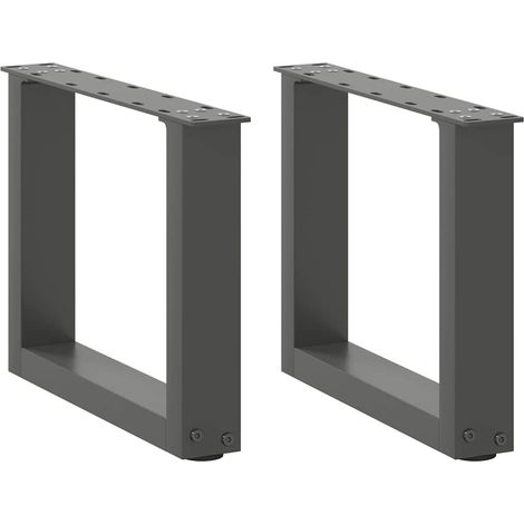 Patas para mesa de centro en forma de U (2 unidades), antracita, 40 x (30-31) cm, acero vidaXL