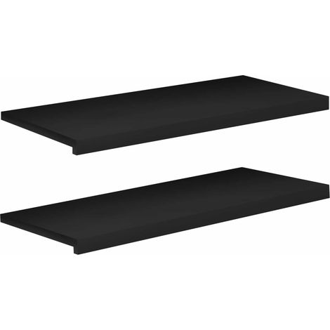 Appuis de fenêtre Rebords d'intérieur Bois de hêtre massif Noir 90 x 40 cm Lot de 2 (1/5)