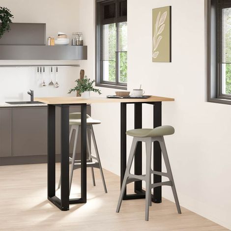 Pieds de table de bar en forme de T, 2 pièces, noir, 60 x 35 x (110-111) cm, acier