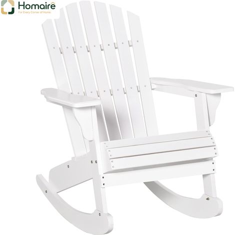 HOMAIRE Adirondack Schaukelstuhl weiß wetterfest für Garten und Balkon