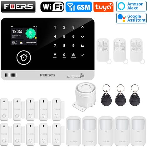 (Pack 6) Système d'alarme intelligent Wi-Fi GSM, système d'alarme de sécurité pour maison connectée, antivol (1/5)