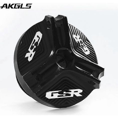 Accessoires pour motos Suzuki GSR 750, 400 et 600 : bouchon de réservoir d'essence et bouchon de remplissage d'huile moteur (noir). (1/5)