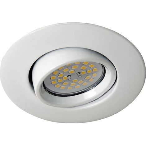 Empotrable redondo con foco basbulante “Terra” GU5.3 IP20 Ø10cm fabricado en aluminio color blanco