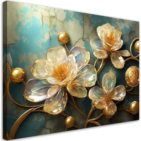 Tableau déco Verre Fleurs Abstraites 60x40 (1/5)