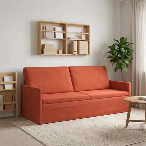 vidaXL Canapé 3 places Rouge orange 190 x 81 x 82 cm (1/5)