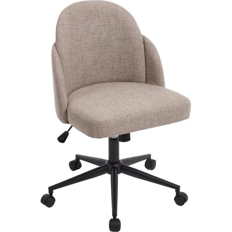 Chairus Office Chair in Linen Fabric Modern Swivel Desk Charir Height Adjustable for Bedroom Home Office Workplace, Khaki (1/5)