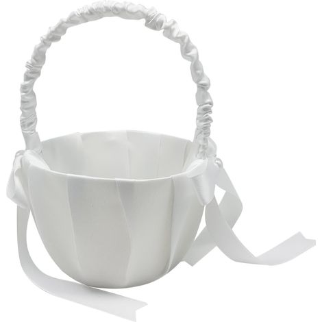 Brautjungfernkorb mit hübscher Schleife, romantischer Blumenkorb für die Hochzeit (1/5)