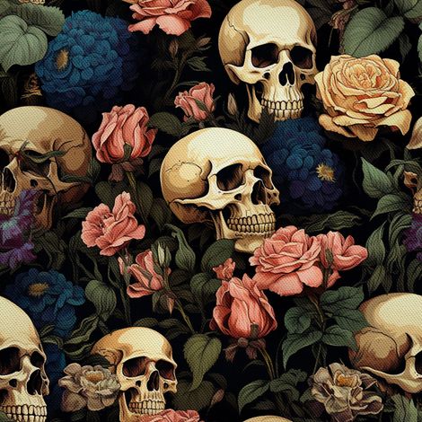 Tela Oxford decorativa para exteriores - Motivo de calavera I DX4053 (1/5)