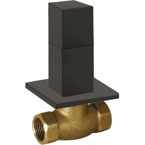 TRES 00715501NM Llave de Paso Empotrada Color Negro Mate - ref: 00715501NM