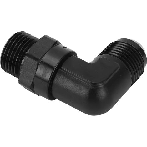 Raccord mâle 10AN à 10ORB aluminium allié noir anodisé angle 90° pour conduites carburant, pompes et filtres (1/5)