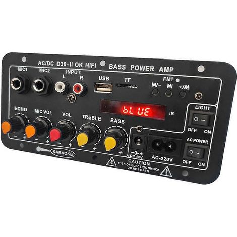 Numérique Bluetooth Amplificateur Carte Subwoofer Double Microphone Karaoké Ampli Enceinte Maison Theater DIY 30W UE (1/5)