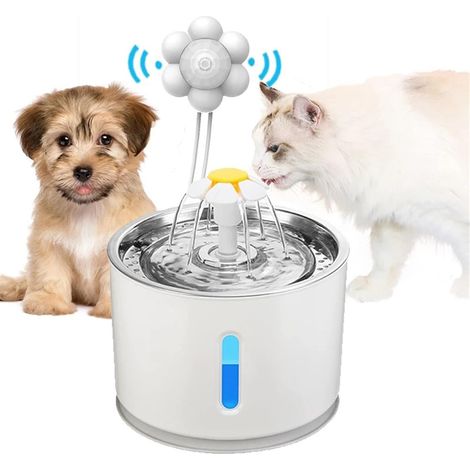 [NUNCA USADO]Bebedero para Gatos 2.4L, Fuente de Agua para Mascotas Ultra Silenciosa con luz LED - Sistema de Filtración Cuádruple, Tres Modos de Flujo de Agua, (1/5)