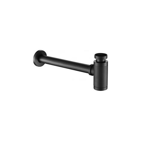 VALAZ Sifón de lavabo visto negro mate (1/2)