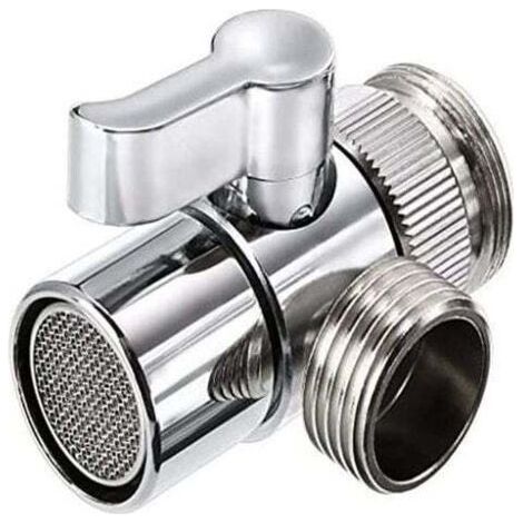 Polished Chrome Brass Sink Valve Diverter Faucet Splitter for Kitchen, Handheld Shower Head or Bathroom Sink Faucet Replacement Part Tuy Adapter Faucet (1/3)