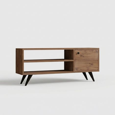 Meuble TV en bois "Jena" - 120 x 29 x 50 cm - Pin Atlantique (1/4)