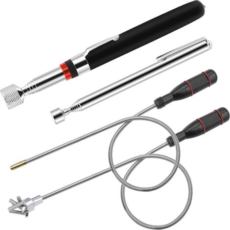 4 Pcs Magnétiques Télescopiques 3LB 5LB 15LB Aimant Mecanique Flexible Outil Ramassage Magnétique Ramasser pour Pièces Métalliques Atelier Mécanique Auto (1/5)