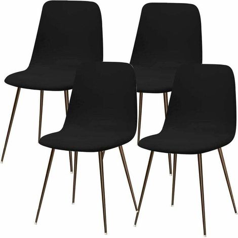 Coprisedie elasticizzati scandinavi, set di 4 coprisedie moderni per sala da pranzo, coprisedie universali lavabili per cucina, decorazione per la casa e la cucina, nero