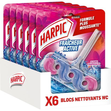 lot de 6 Blocs WC- Nettoyant WC Fraîcheur Active Fleurs Tropicales anti-tache & anti-calcaire - 6 unités (1/5)