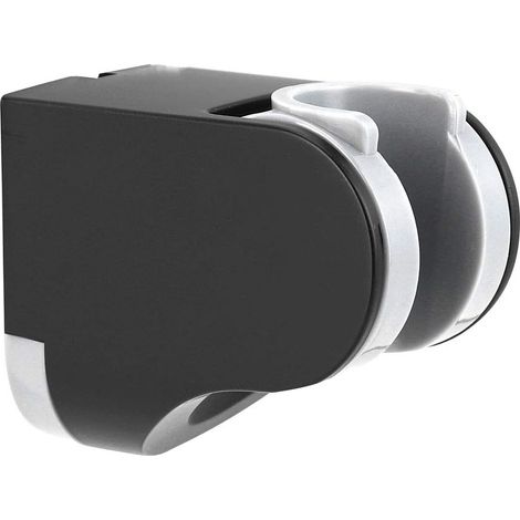 Support de douche Hilitand, support de pommeau de douche en ABS noir mat, fixation à double vis pour douchette, température de fonctionnement de 0 à 100 °C, usage domestique en salle de bain (1/5)