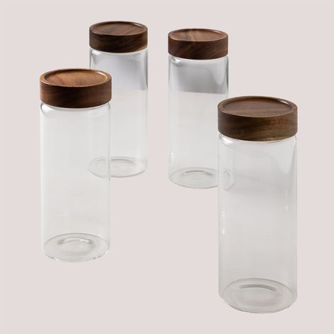 SKLUM Set mit 4 Vorratsdosen aus Glasa (Ø8 cm) Weris                   Transparent                 (1/5)