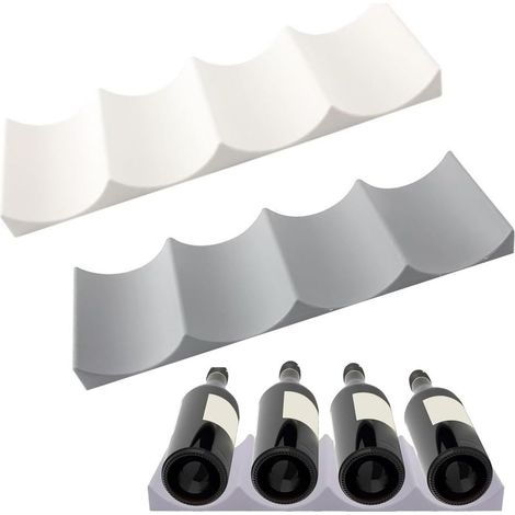 Set mit 2 Silikon-Flaschenhaltern - Organizer für Kühlschrank, Tisch, Waschküche oder Bar - Ablage für Rotweinflaschen und Getränke im Kühlschrank. (1/5)