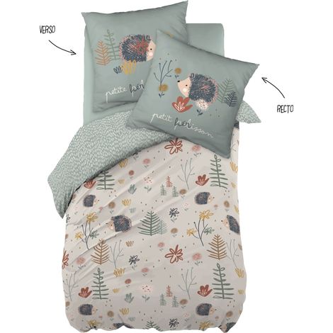Housse de couette + 2 taies d'oreiller 240 x 220 cm coton 57 fils Polisson (1/4)