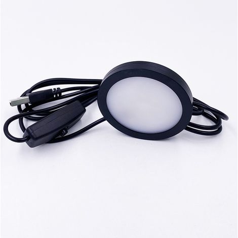 Plafonnier encastré ultra-fin en aluminium, câble rond 5 V avec interface USB, idéal pour les cuisines et les chambres. (1/5)