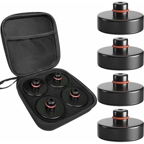 pair Tampon Cric - FOLAYA - Compatible Tesla Model 3/S/X/Y - Caoutchouc Durable - 4 Pièces avec Boîte de Rangement