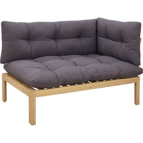Maison Exclusive - Ecksofa Einheit Helles Akazie und Dunkelgrau 1