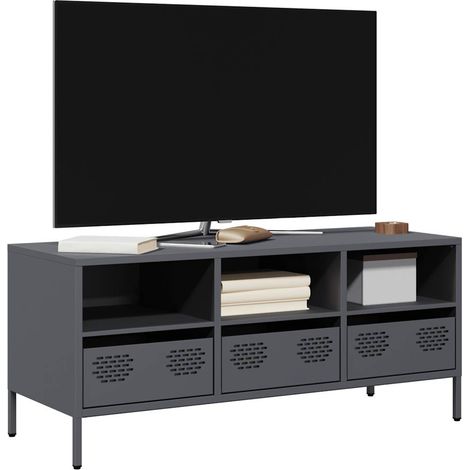 TV-Schrank Anthrazit 101,5x39x43,5 cm Kaltgewalzter Stahl