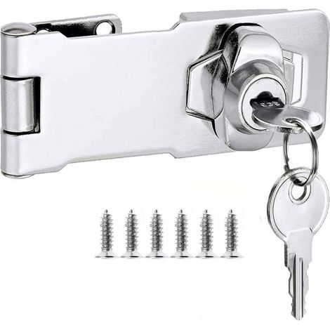 Vorhängeschloss Hasp mit Schlüssel, 7,6 cm, silberfarben, für Schuppen, Türen, Schränke