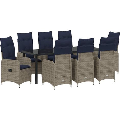 Maison Exclusive - Set da Pranzo per Giardino 9 pcs Nero polyrattan