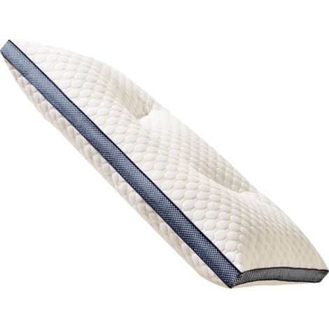 Oreiller fin en coton tricoté, 74 x 48 x 11 cm, idéal pour dormir sur le ventre. Garnissage en mousse à mémoire de forme, blanc (1/5)