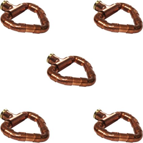 Lot de 5 Boutons mobile cœur cuivre laiton - Ø12 - Arcanaute (1/3)