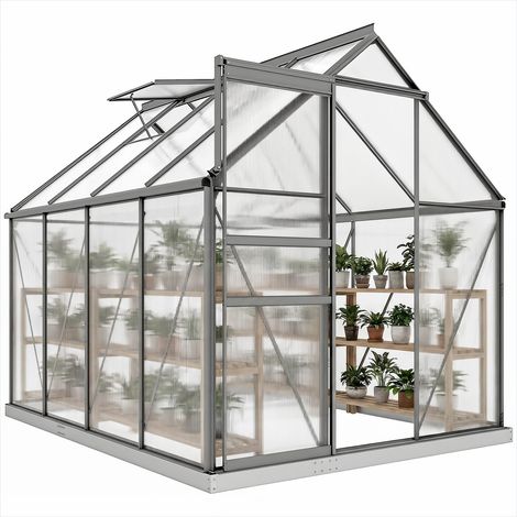 Serre de jardin 4,8 m² avec fondation et lucarne réglable (1/5)