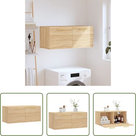 vidaXL Sonoma-Eiche - Wandschrank Sonoma-Eiche 80x36,5x35 cm Holzwerkstoff (1/5)