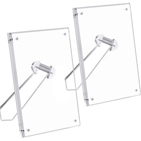 2 pack Cadre photo, cadre photo en acrylique transparent avec aimants pour affichage sur table (1/5)