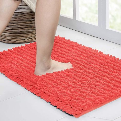 Tapis De Bain Non Glissant - Chenille À Rayures - 43 X 60 Cm - Violet Foncé - 1 Pièce (1/5)