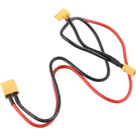Câble de connexion XT60 femelle vers XT30 coudé 90°, en silicone ignifuge AWM14 (1/5)