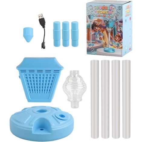 Machine À Bulles pour avec Musique Et Lumières Rechargeable sur Pied Machine À Bulles Automatique Lampadaire pour Extérieur, Piscine, Plage, Parc, Patio, Jardin, Aire de Jeux, Fête (1/5)