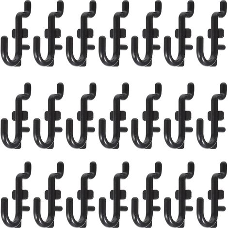 Crochet de Garage en Plastique Noir 50pcs pour Panneau Perforé, Support D'étagère Facile à Fixer, Rangement Sécurisé pour Atelier et Garage (1/5)