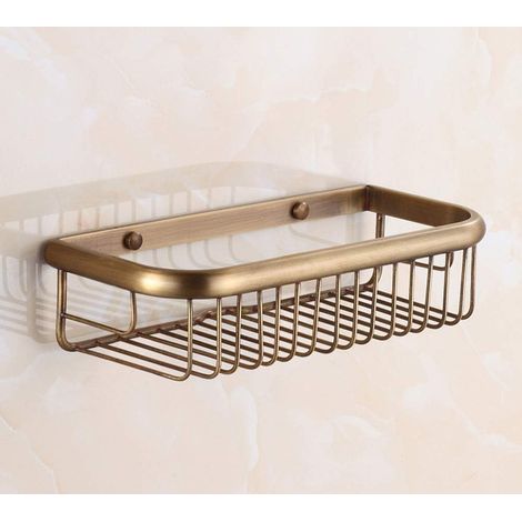 Étagère de douche en laiton de 30 cm avec vis d'installation dissimulées, étagère murale de salle de bain inoxydable, porte-panier de rangement de cuisine (1/4)