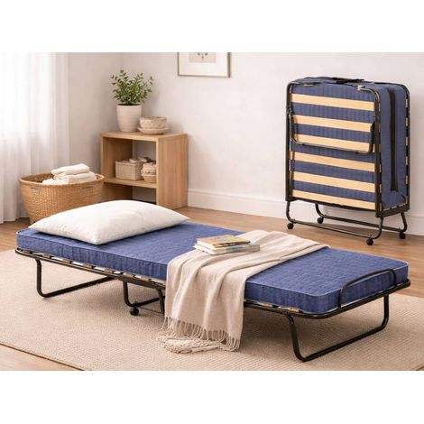 Talamo Italia - Cama plegable Dabadian, Cuna con 15 somier, cama individual que ahorra espacio, 100% Made in Italy, 80x200h40 cm, colchón con memoria incluido (1/5)