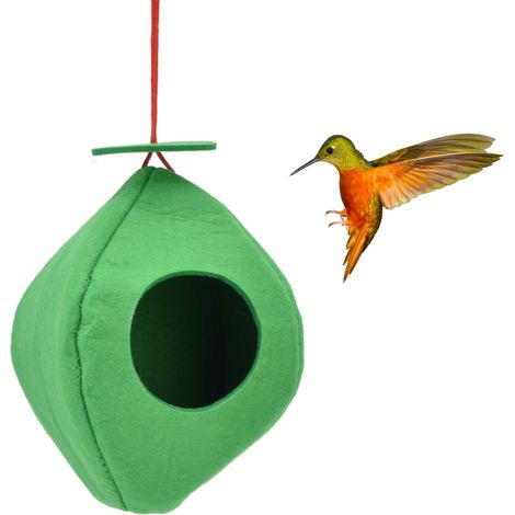 Mangeoire à oiseaux, mangeoire suspendue en feutre pour nid d'oiseau, aimant à oiseaux pour balcon extérieur, mangeoire, accessoires pour animaux, verte (1/5)