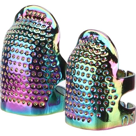 Retro-Metallfingerhut, verstellbarer Fingerschutz, DIY-Nähwerkzeug für Stickerei und Handarbeiten, mehrfarbiges Set (1/5)