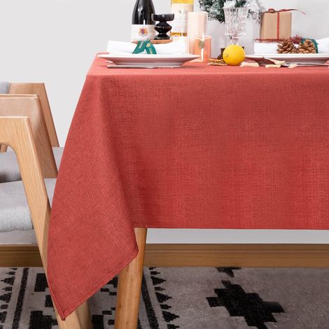 BAZIOE Tovaglia da Tavolo Impermeabile Grande 145x240 cm Rosso (1/5)