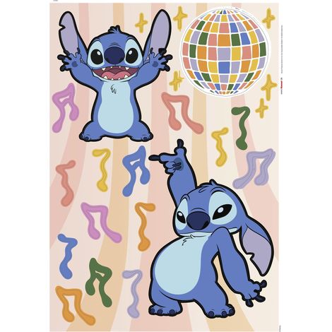 Komar Wandaufkleber - Disney Stitch Music - 70 x 50 cm - selbstklebender Wandsticker (1/3)