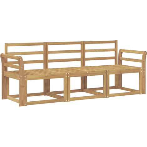 Outdoor Sofa Set 3 pcs White 194 x 63 x 73 cm Solid Acacia Wood vidaXL (1/4)